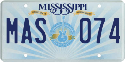 MS license plate MAS074
