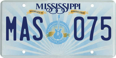 MS license plate MAS075