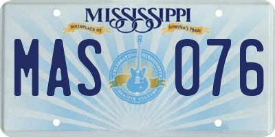 MS license plate MAS076