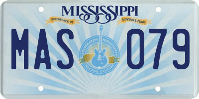 MS license plate MAS079