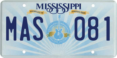 MS license plate MAS081