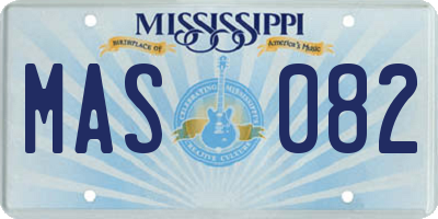 MS license plate MAS082