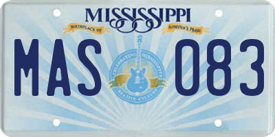 MS license plate MAS083