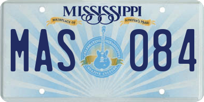 MS license plate MAS084