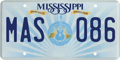 MS license plate MAS086