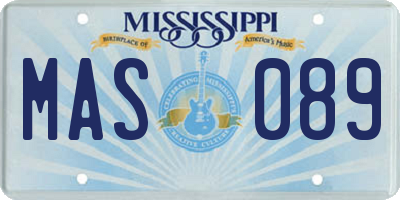 MS license plate MAS089