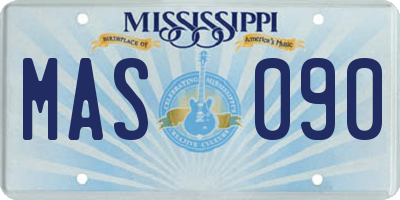 MS license plate MAS090