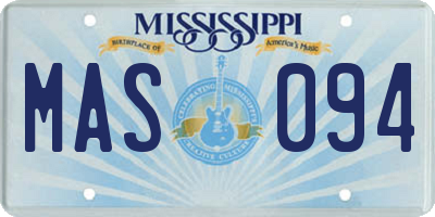MS license plate MAS094