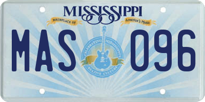 MS license plate MAS096