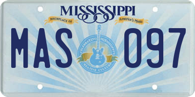 MS license plate MAS097