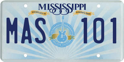 MS license plate MAS101