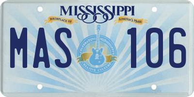 MS license plate MAS106