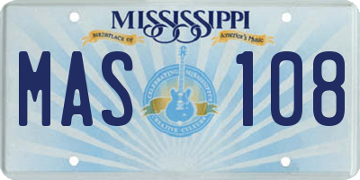 MS license plate MAS108