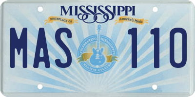 MS license plate MAS110