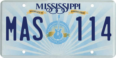 MS license plate MAS114