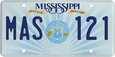 MS license plate MAS121