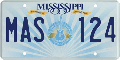 MS license plate MAS124