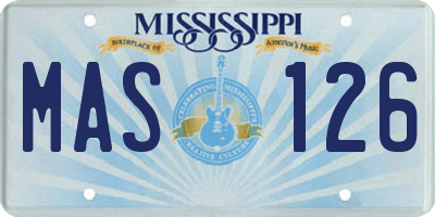 MS license plate MAS126