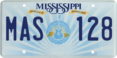 MS license plate MAS128