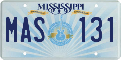 MS license plate MAS131
