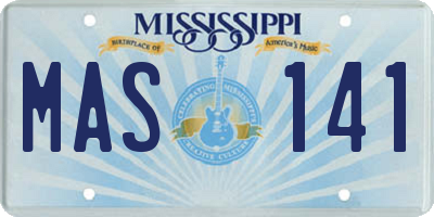 MS license plate MAS141