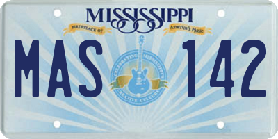 MS license plate MAS142