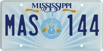 MS license plate MAS144