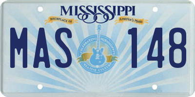 MS license plate MAS148