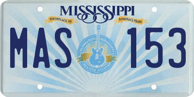 MS license plate MAS153