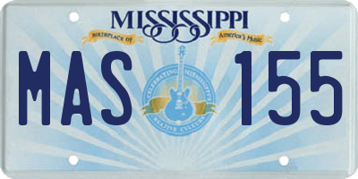 MS license plate MAS155