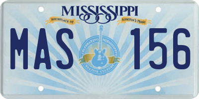 MS license plate MAS156