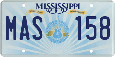 MS license plate MAS158