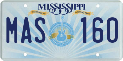 MS license plate MAS160