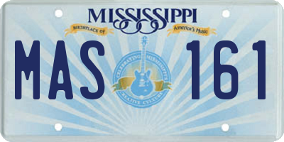 MS license plate MAS161