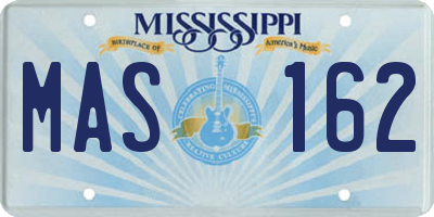 MS license plate MAS162