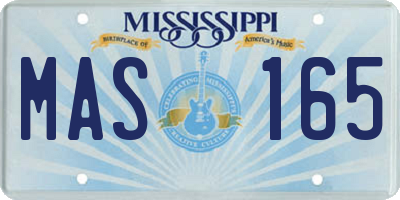 MS license plate MAS165