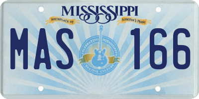 MS license plate MAS166
