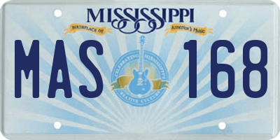 MS license plate MAS168