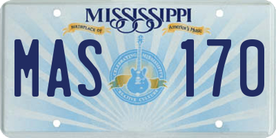MS license plate MAS170