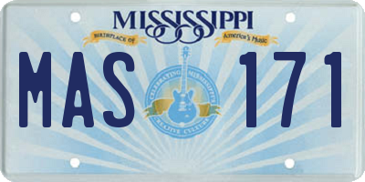 MS license plate MAS171
