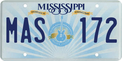 MS license plate MAS172