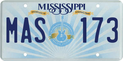 MS license plate MAS173