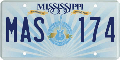 MS license plate MAS174