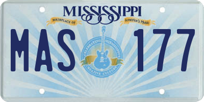 MS license plate MAS177
