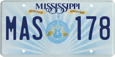 MS license plate MAS178