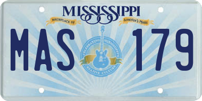 MS license plate MAS179