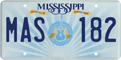 MS license plate MAS182