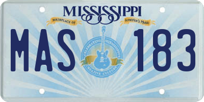 MS license plate MAS183
