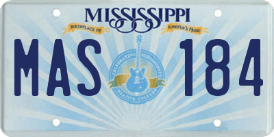 MS license plate MAS184