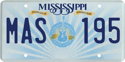 MS license plate MAS195